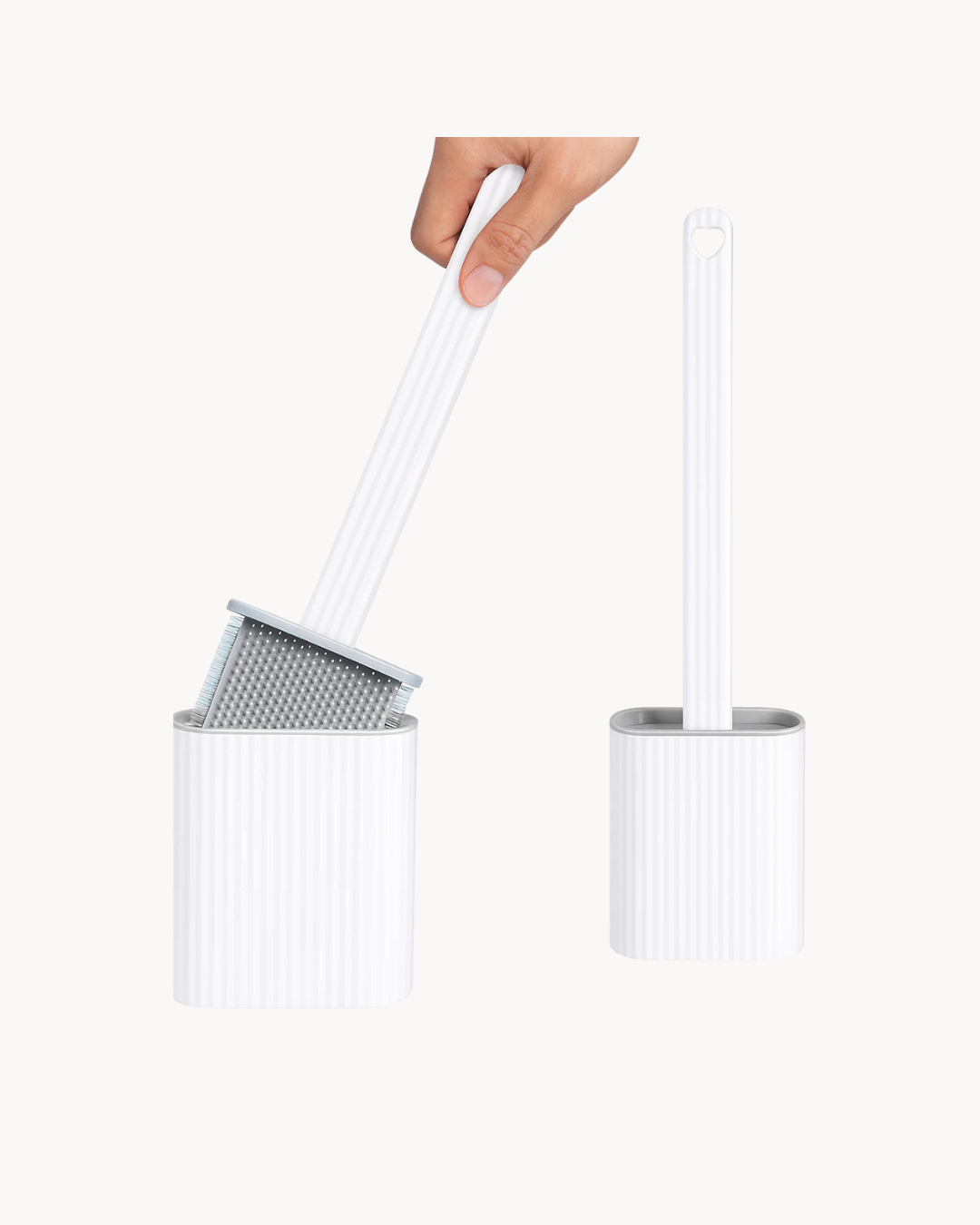 Plastic Silicone Toilet Brush with Holder Stand for Bathroom Cleaning Brush