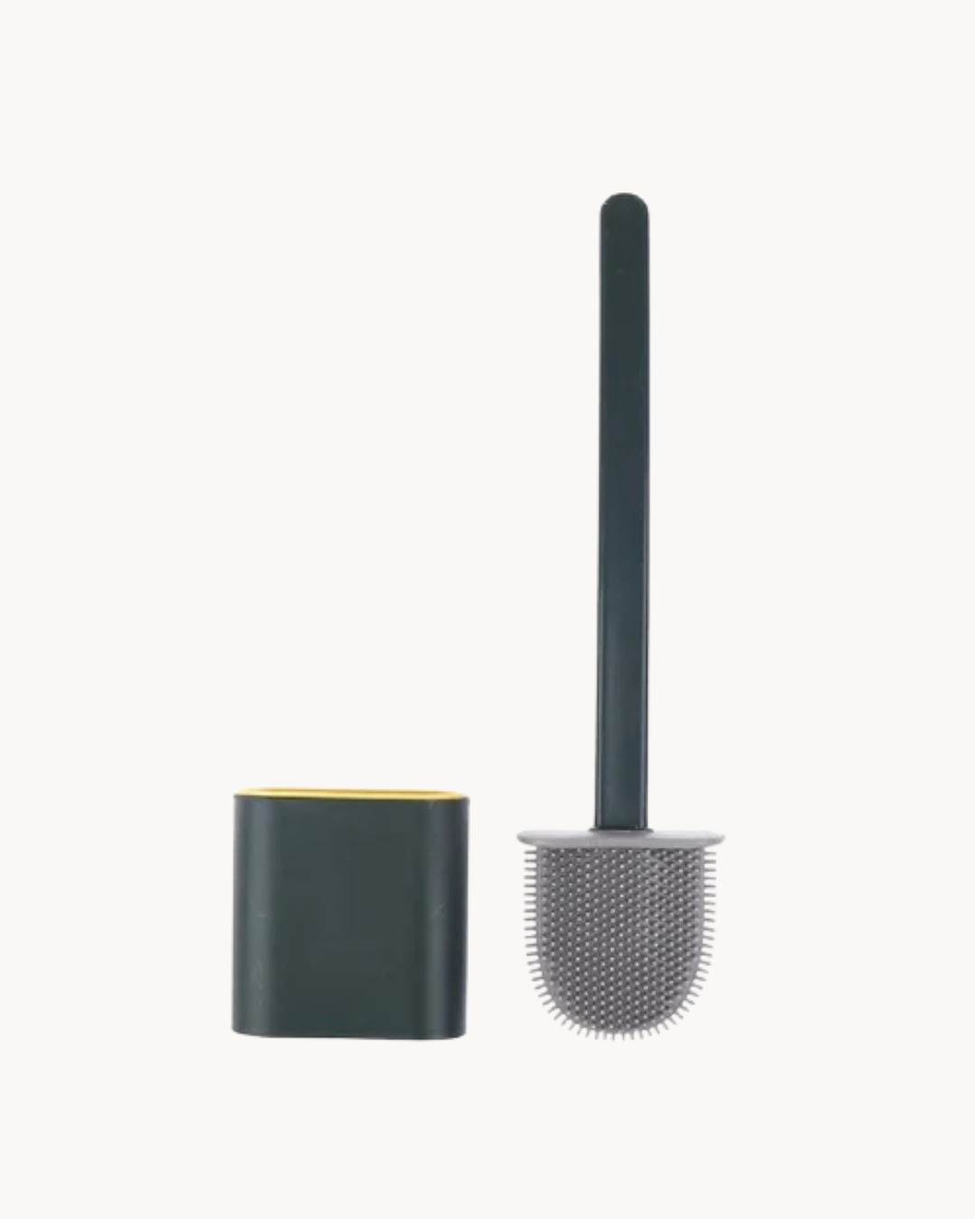 Plastic Silicone Toilet Brush with Holder Stand for Bathroom Cleaning Brush