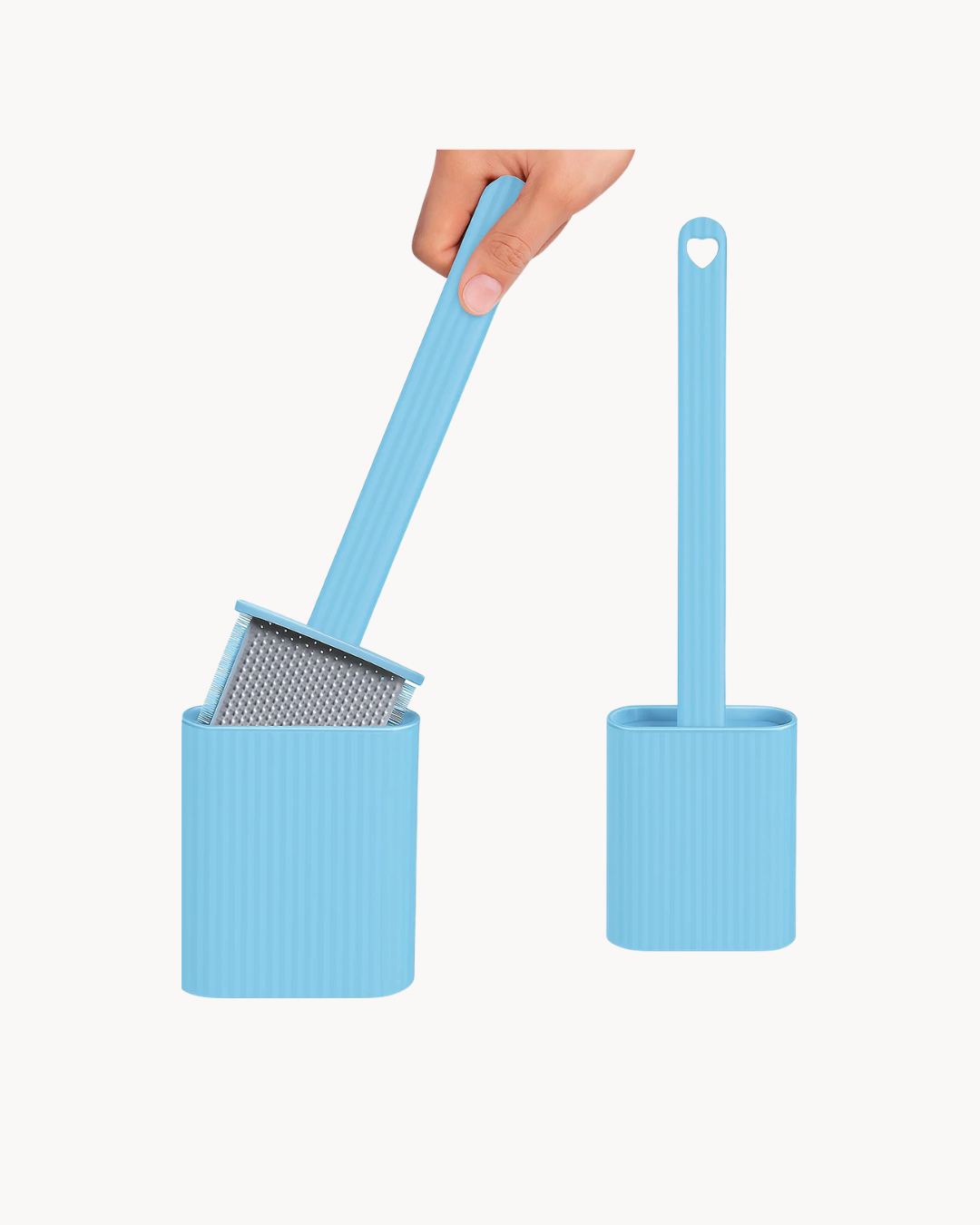 Plastic Silicone Toilet Brush with Holder Stand for Bathroom Cleaning Brush