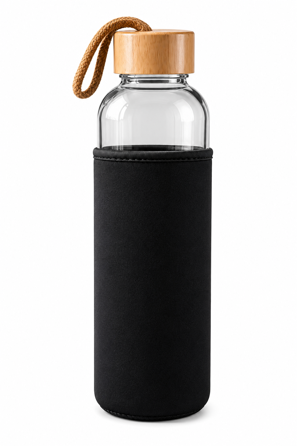 Water Bottle with Protective Sleeve & Rope Lid