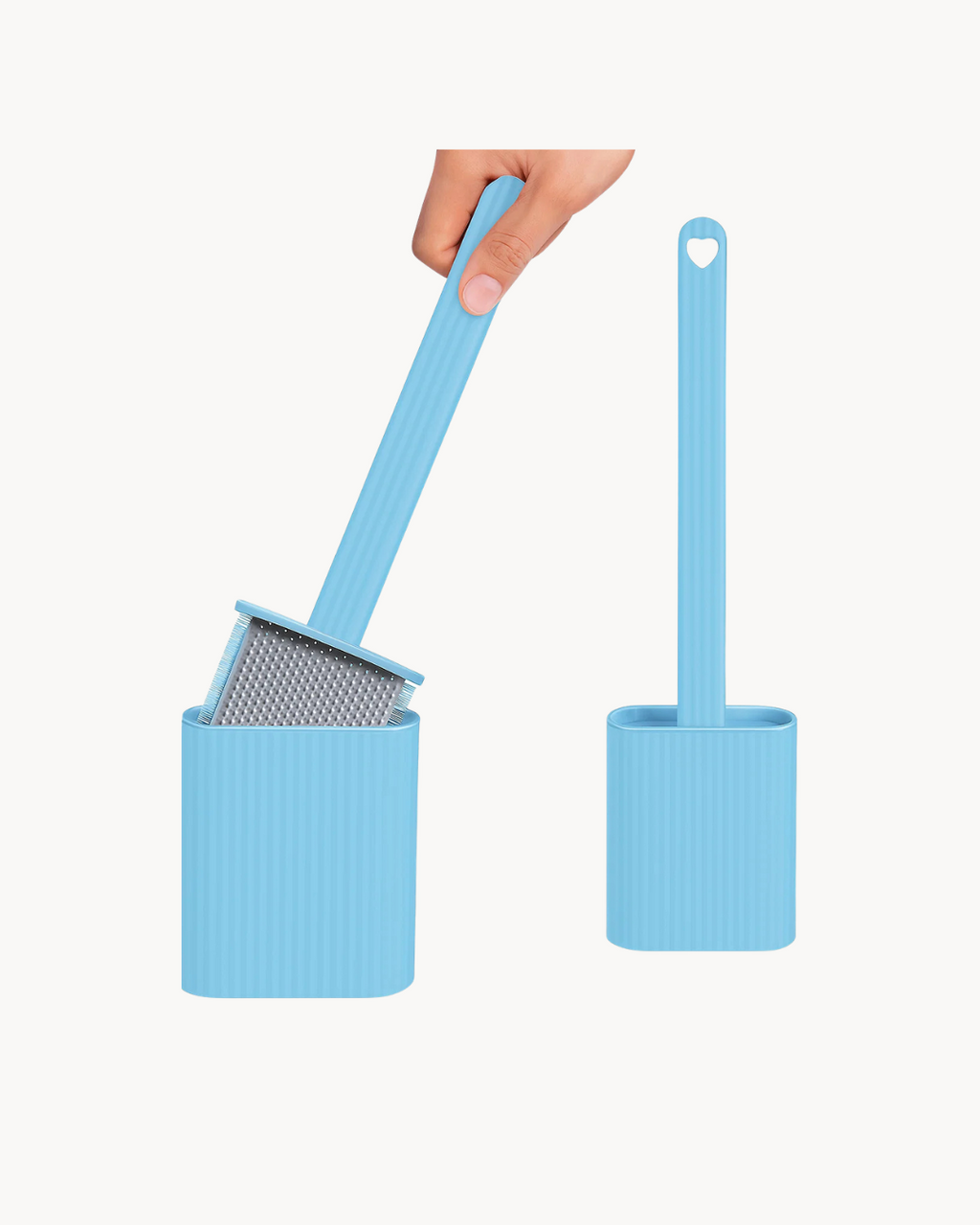 Plastic Silicone Toilet Brush with Holder Stand for Bathroom Cleaning Brush
