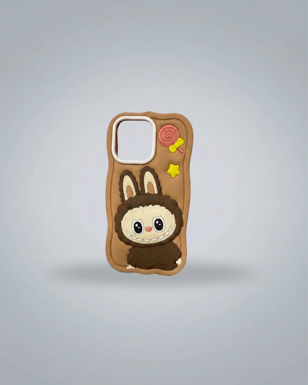 Image of Labubu Shockproof Silicone Case with Stand for iPhone