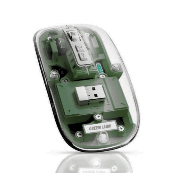 Transparent Mouse Light "Black/Green"- Green Lion